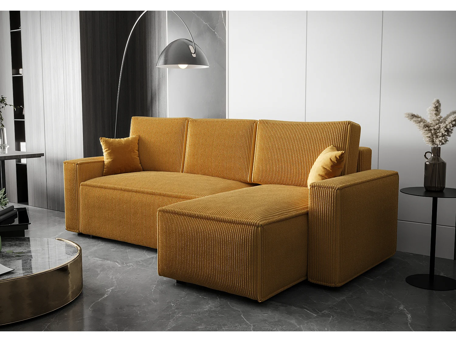 BEDANTE Canapé d'angle avec fonction de couchage AMBRO L Poso 01 Droite