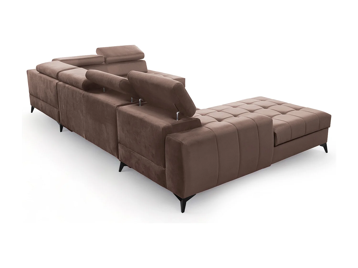 AX LIVING Braun Eckcouch mit Schlaffunktion Arkucio U 345cm modernes L