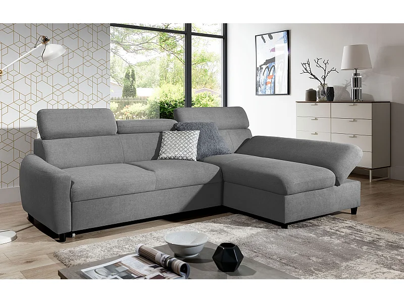 AX LIVING petit canapé avec fonction de couchage Olettio Mini 260 cm gris D