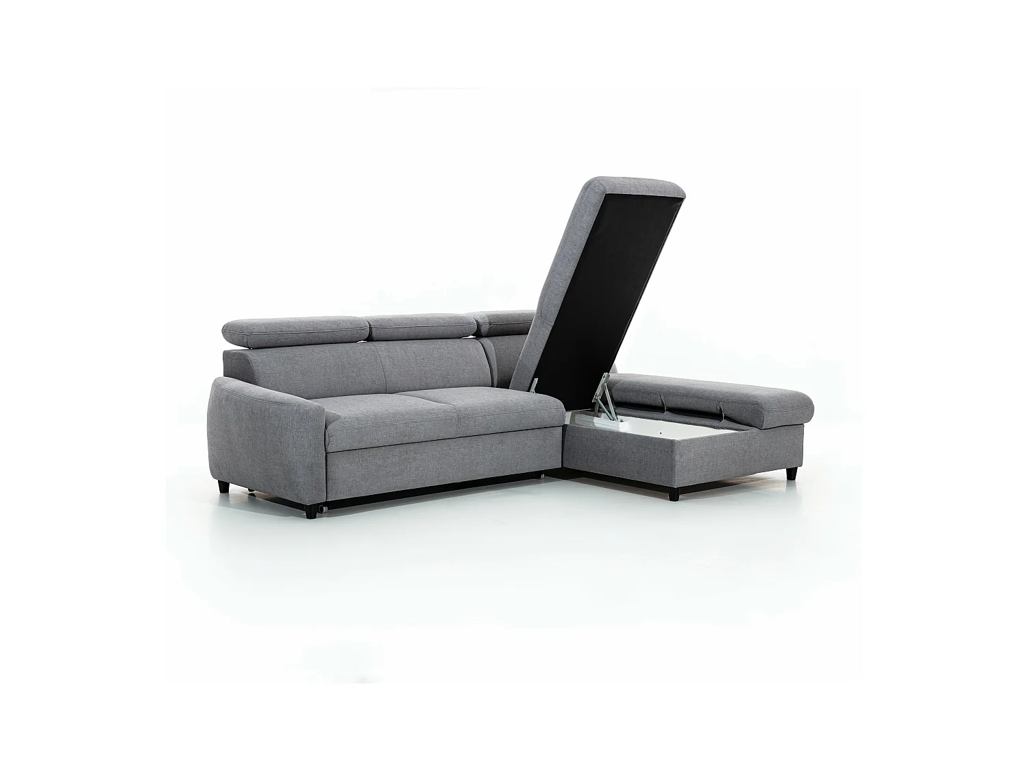 AX LIVING Klein Sofa mit Schlaffunktion Olettio Mini 260 cm Braun R