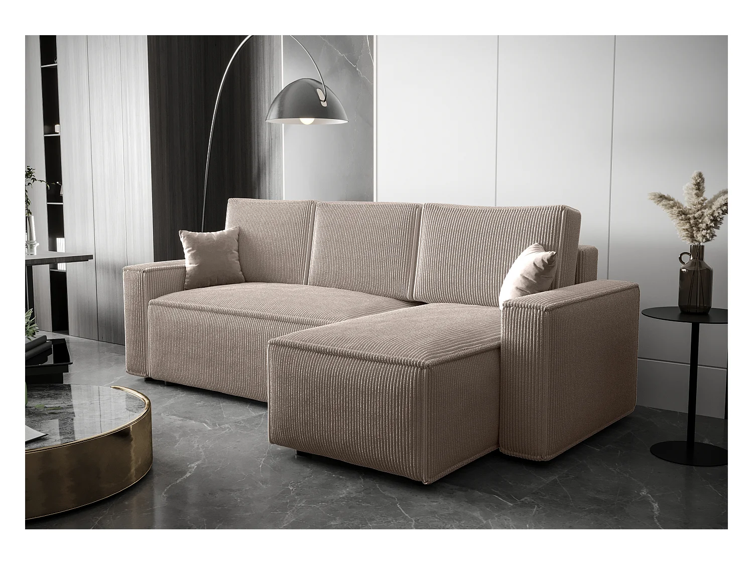 BEDANTE Canapé d'angle avec fonction de couchage AMBRO L Poso 02 Droite