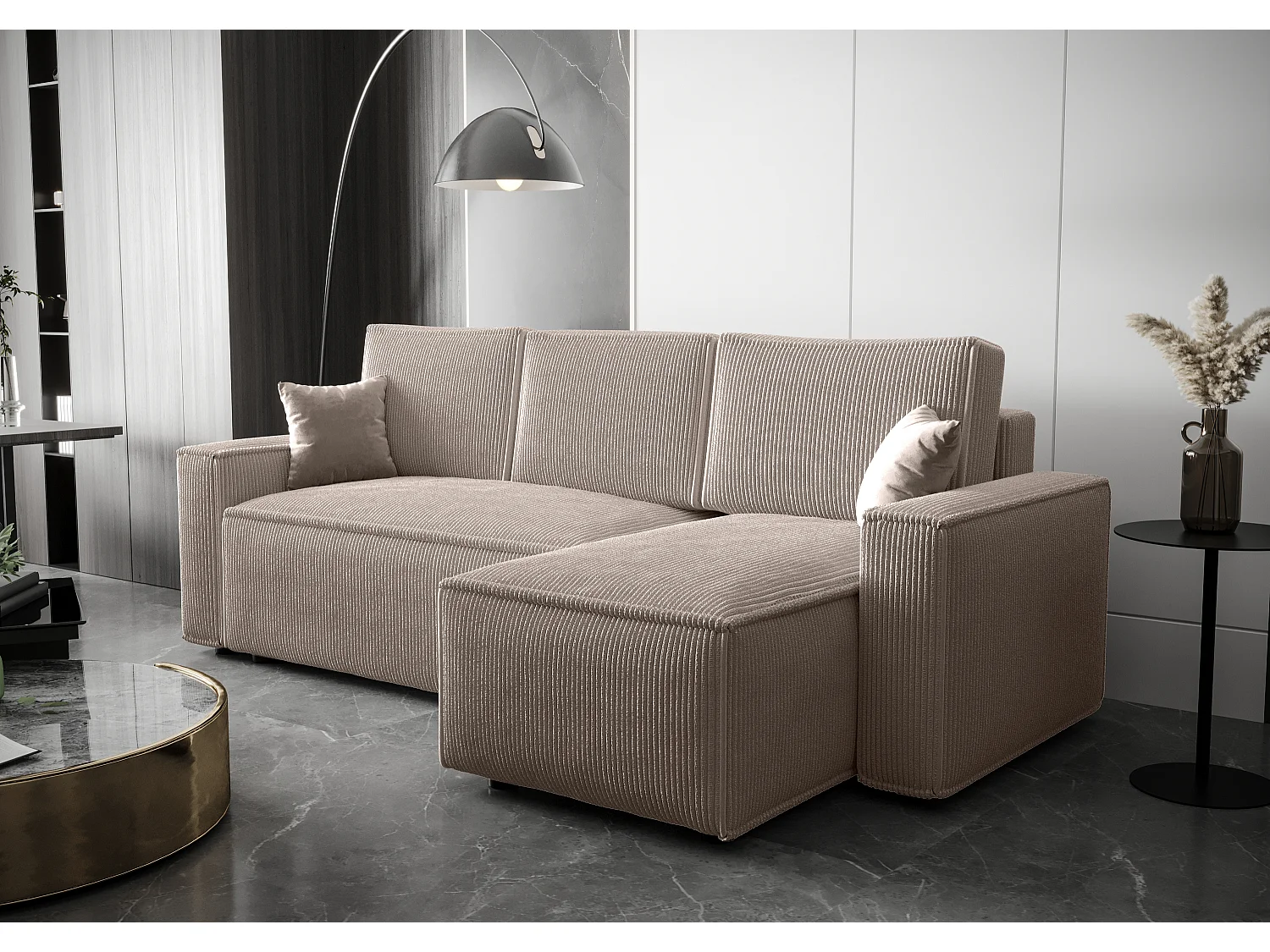 BEDANTE Canapé d'angle avec fonction de couchage AMBRO L Poso 02 Droite