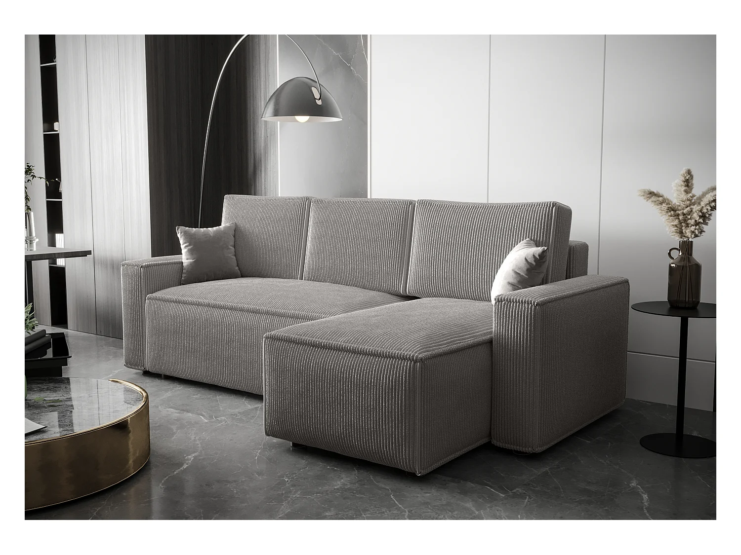 BEDANTE Canapé d'angle avec fonction de couchage AMBRO L Poso 55 Droite