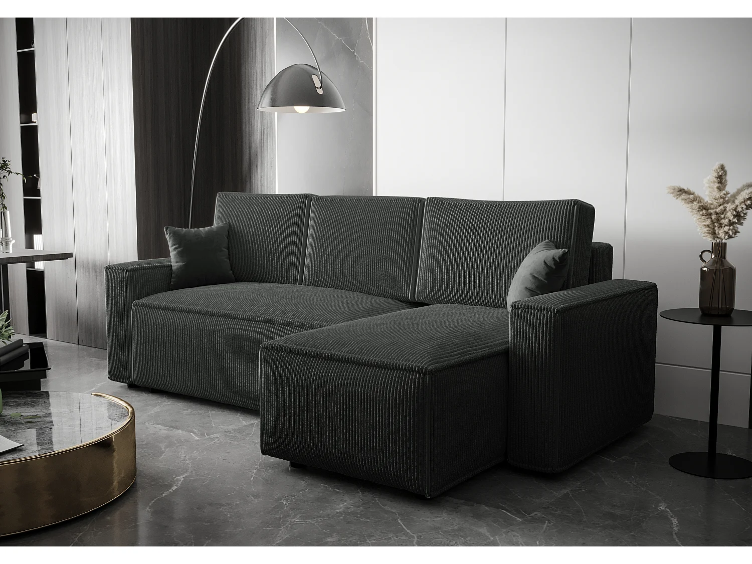 BEDANTE Canapé d'angle avec fonction de couchage AMBRO L Poso 34 Droite