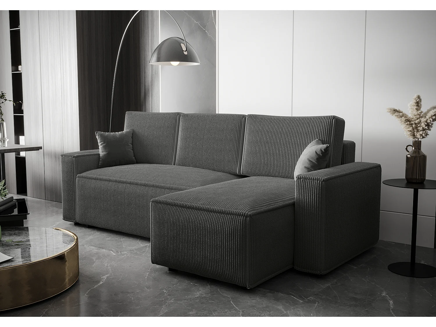 BEDANTE Canapé d'angle avec fonction de couchage AMBRO L Poso 60 Droite