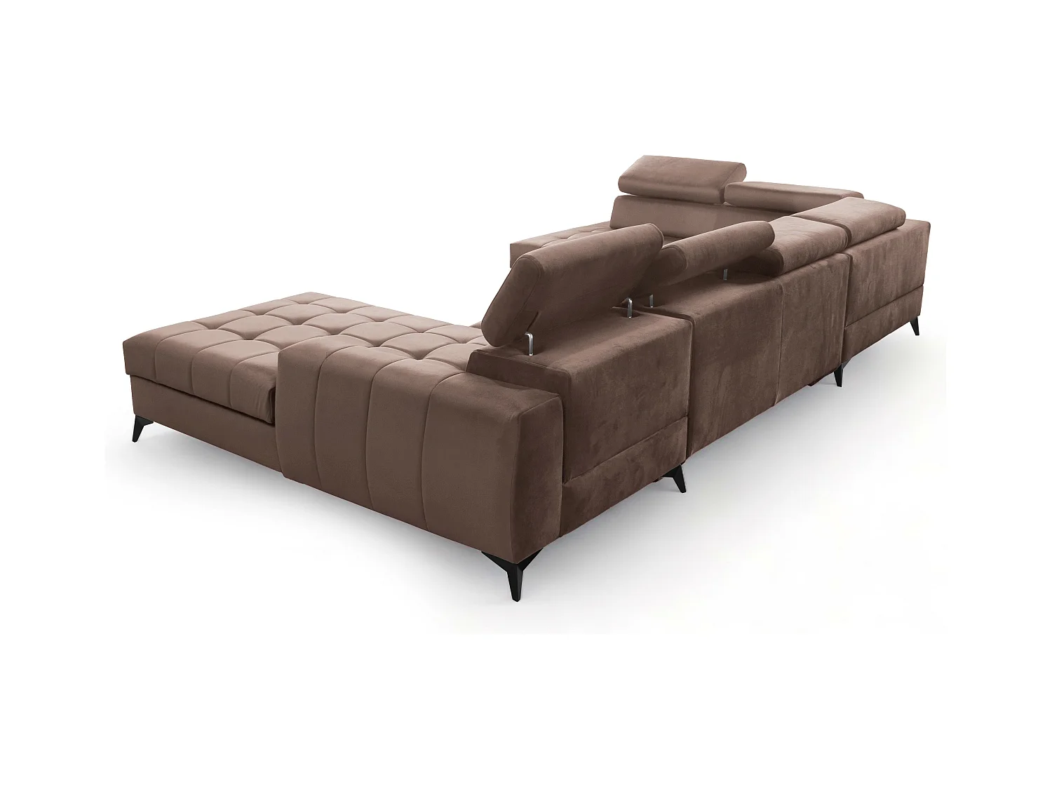 AX LIVING Braun Eckcouch mit Schlaffunktion Arkucio U 345cm modernes R