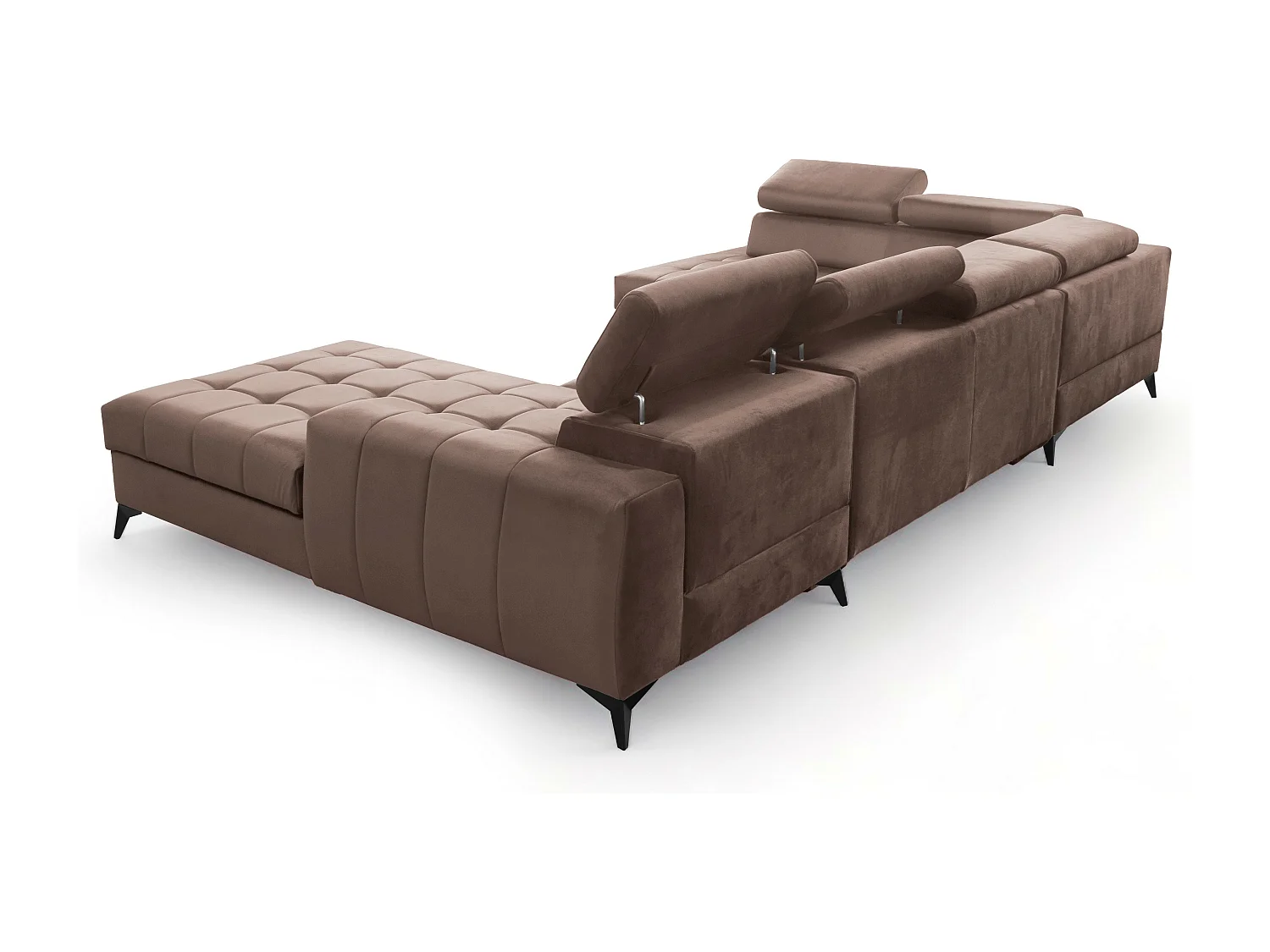 AX LIVING Braun Eckcouch mit Schlaffunktion Arkucio U 345cm modernes R