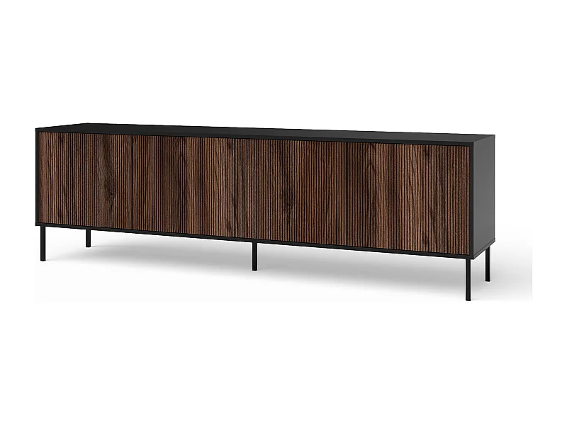 Anrichte Küche modernes 4-türiges Buffet mit Metallbeinen Budapest CA - Braun - Schwarz