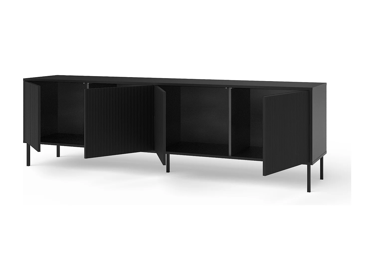 Buffet BUDAPEST-S com 4 portas preto