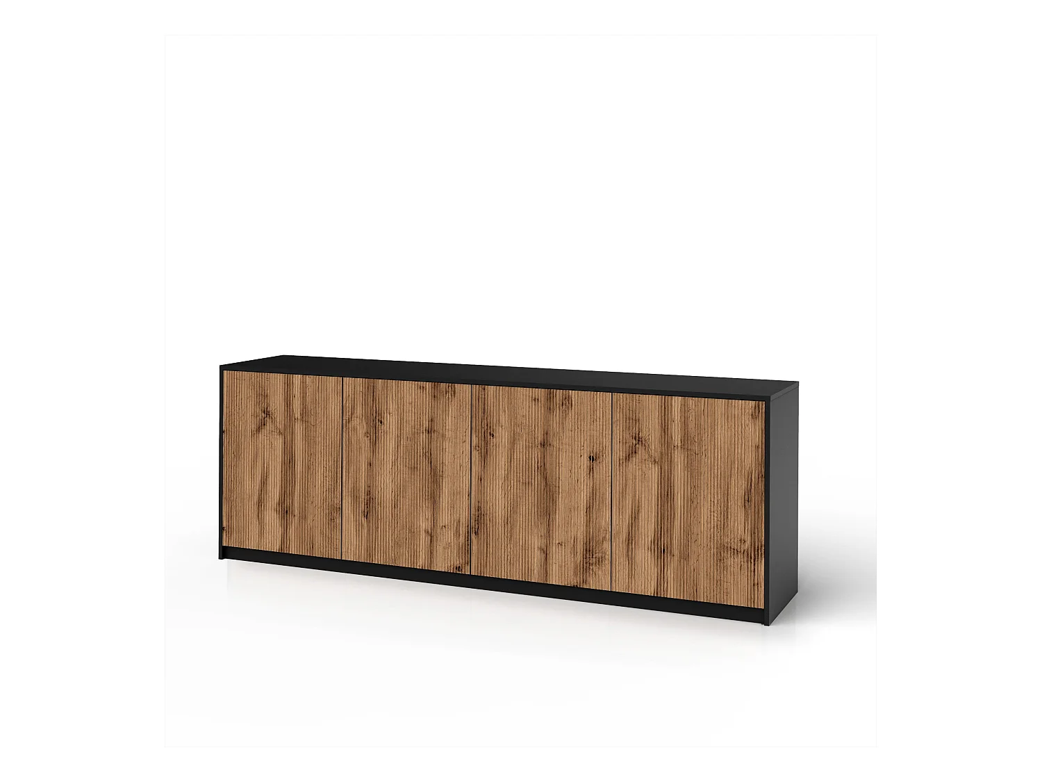 Buffet 4 portes BUDAPEST noir/chêne