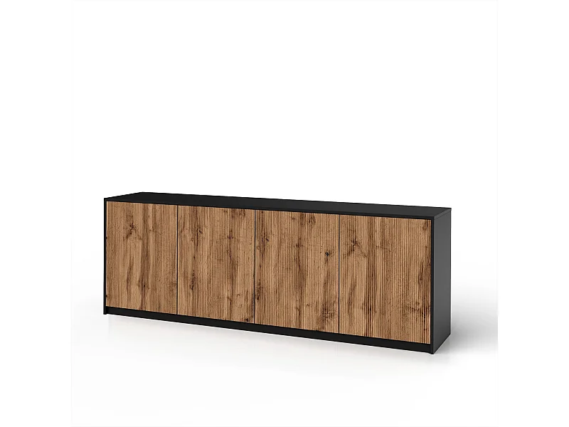 Buffet BUDAPEST com 4 portas preto/carvalho