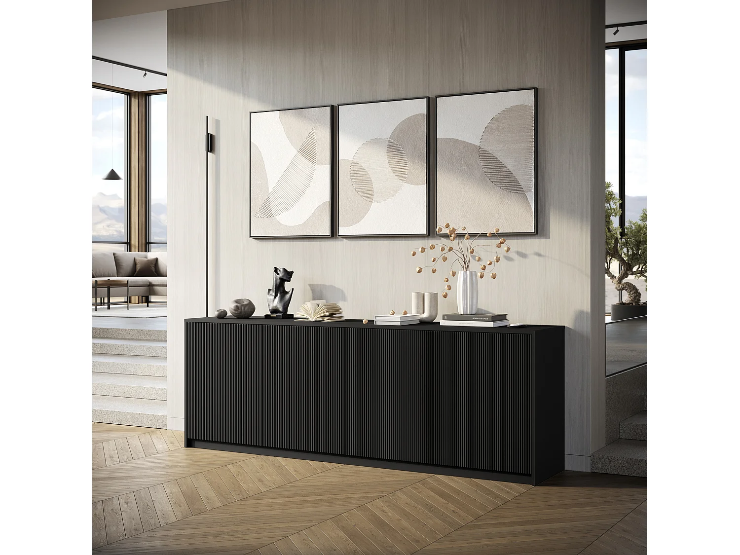 Buffet 4 portes BUDAPEST noir