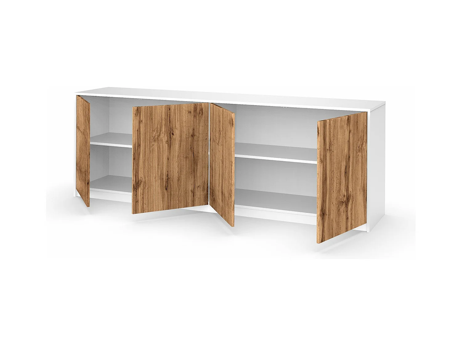 Buffet mit 4 Türen BUDAPEST weiß/Eiche