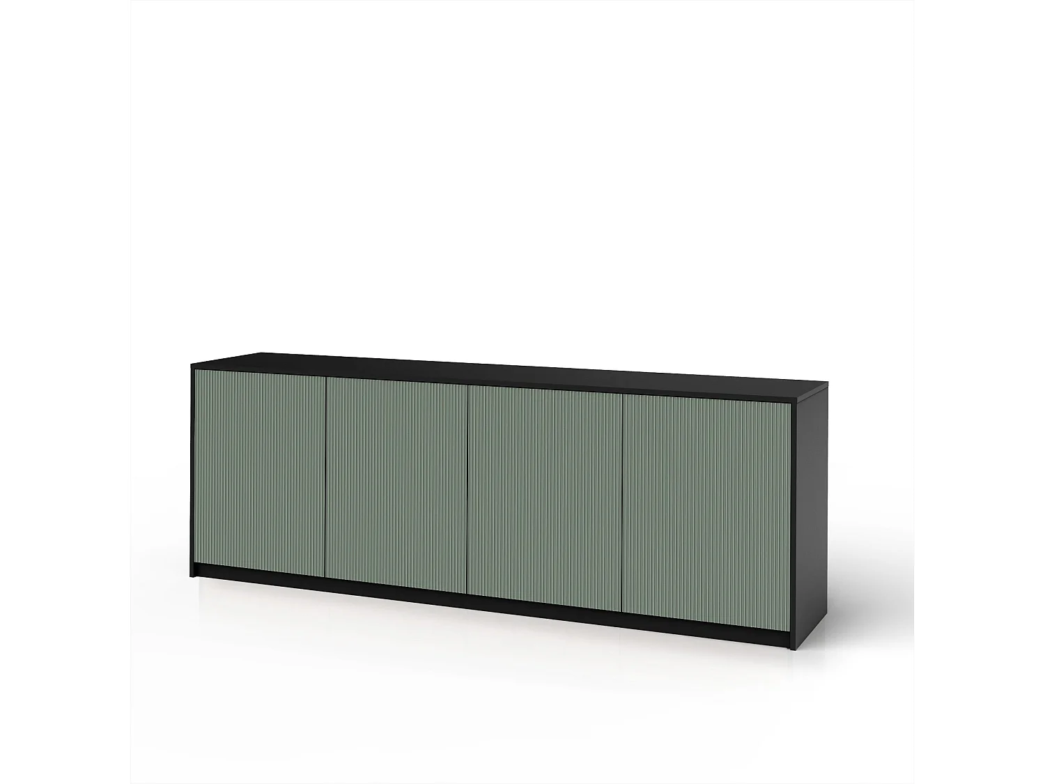 Buffet BUDAPEST com 4 portas preto/verde-sálvia