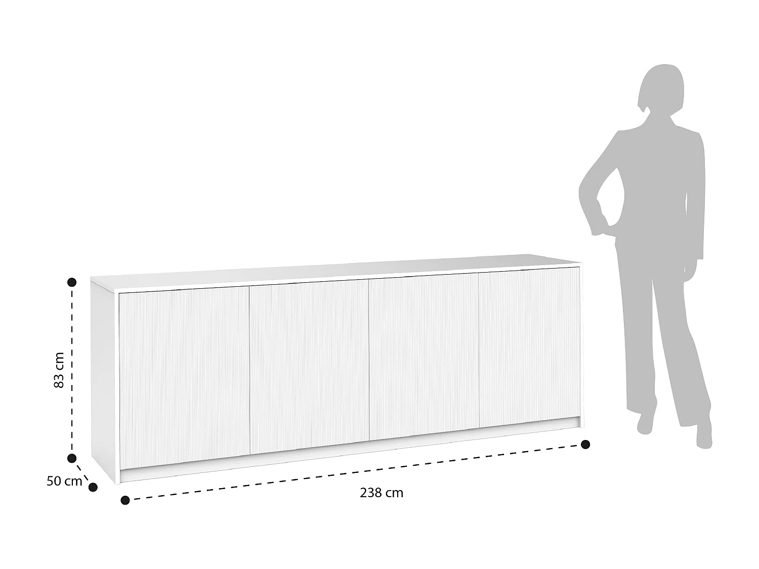 Buffet BUDAPEST com 4 portas preto/verde-sálvia