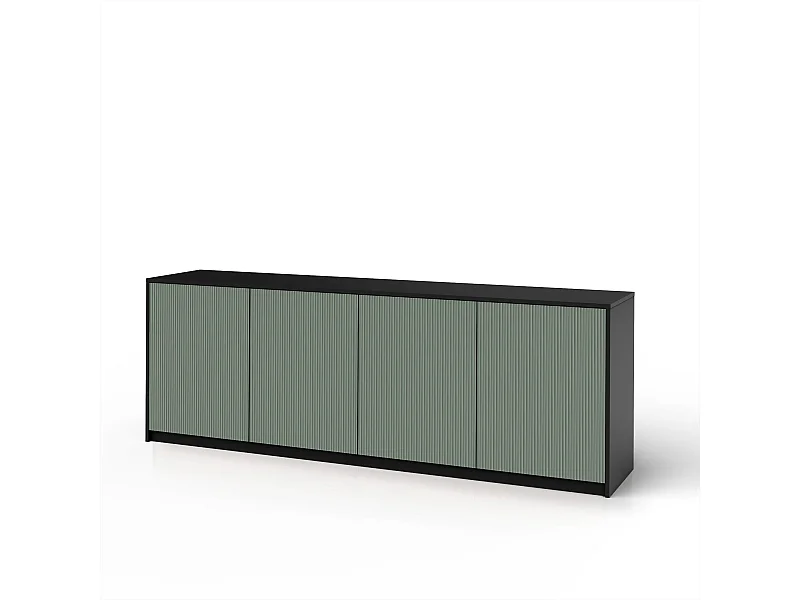 Buffet BUDAPEST com 4 portas preto/verde-sálvia