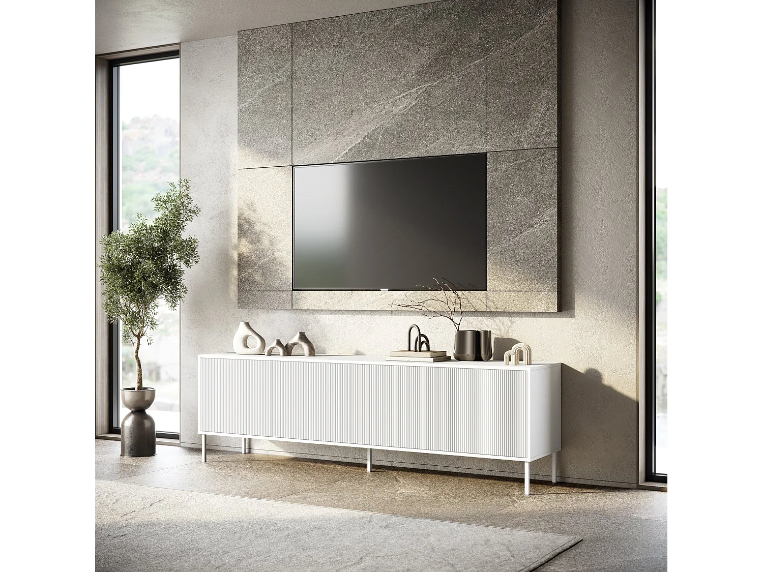 Buffet 4 portes BUDAPEST-S blanc