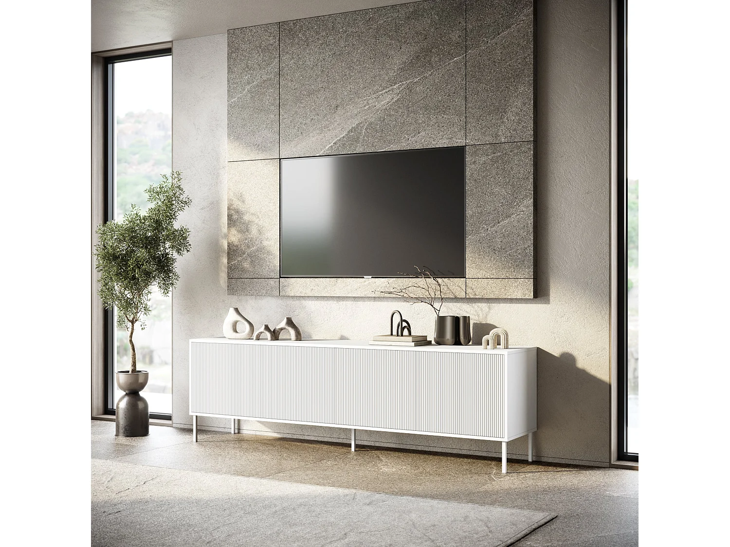 Aparador de 4 portas BUDAPEST-S branco