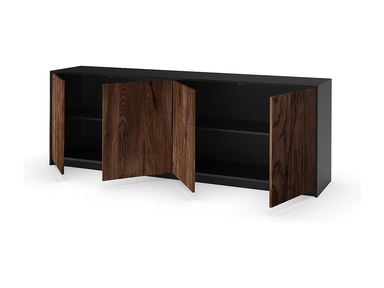 Buffet 4 portes BUDAPEST noir/chêne Rio
