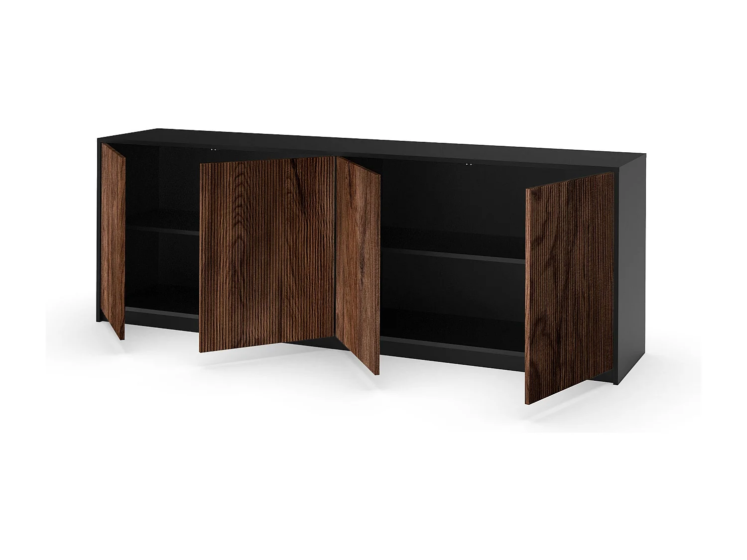 Buffet 4 portes BUDAPEST noir/chêne Rio