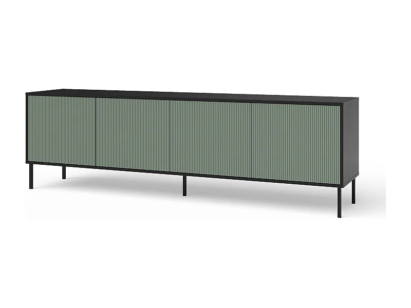 Buffet BUDAPEST-S com 4 portas preto/verde-sálvia