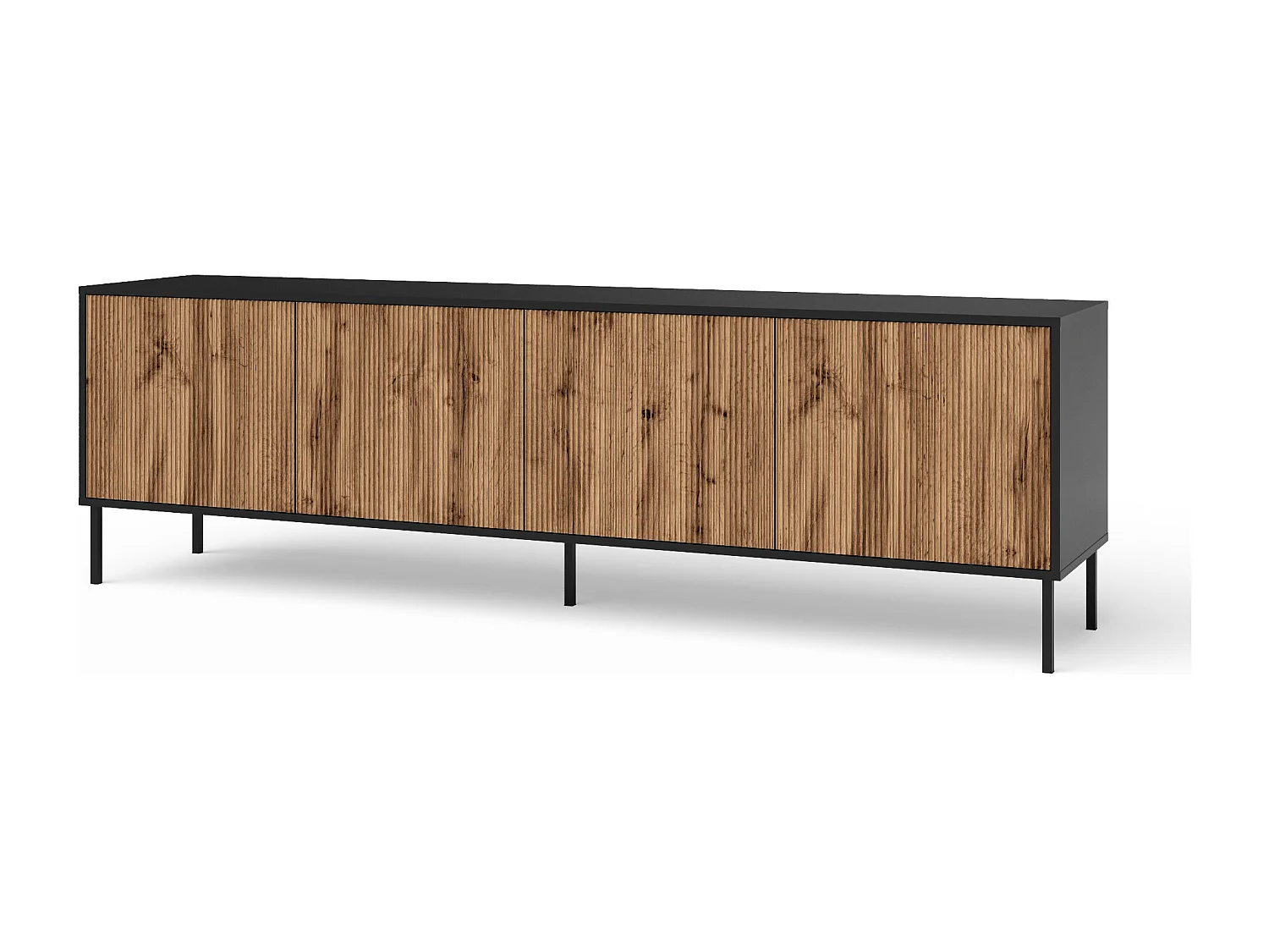 Buffet BUDAPEST-S com 4 portas preto/carvalho