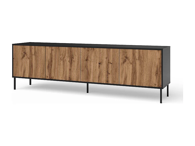 Buffet BUDAPEST-S com 4 portas preto/carvalho