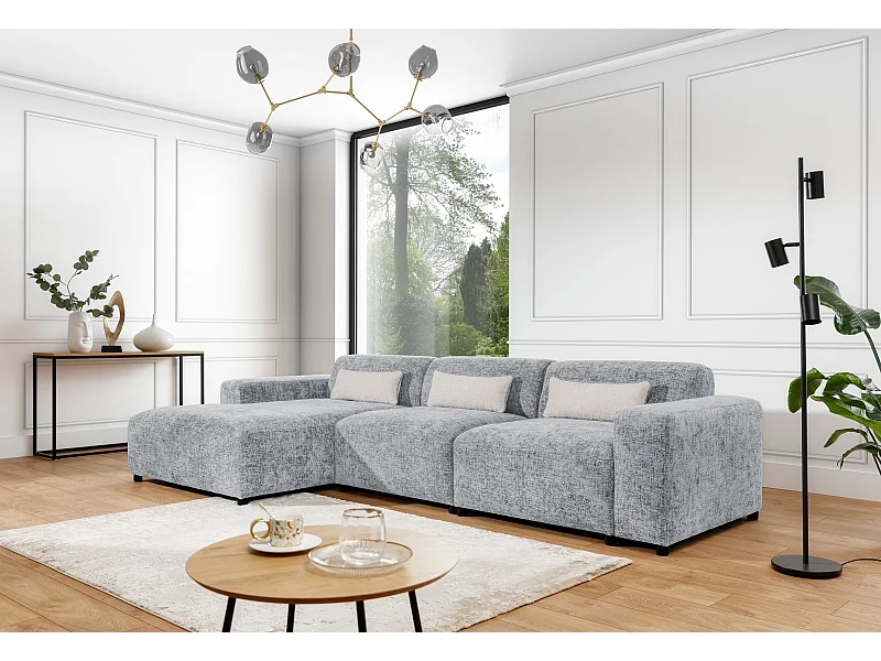 AX LIVING Couch Grau L Form Jughlio, 331 cm breit, geräumig & modern L