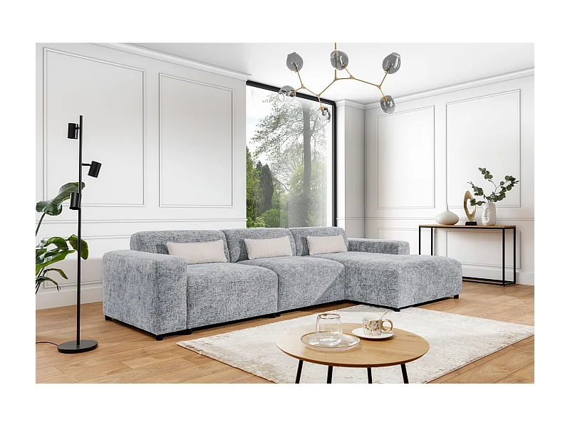 AX LIVING Couch Grau L Form Jughlio, 331 cm breit, geräumig & modern R
