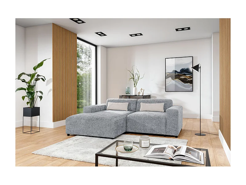 AX LIVING Ecksofa Hellgrau Jughlio, 240cm modern & funktional L