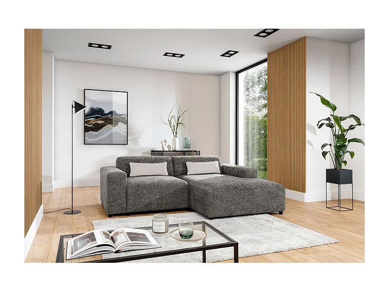 AX LIVING Ecksofa Grau Jughlio, 240cm stilvoll & komfortabel R