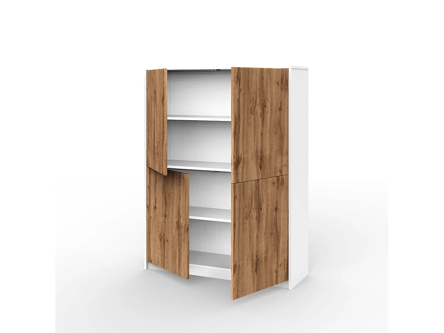 Buffet haut BUDAPEST blanc/chêne