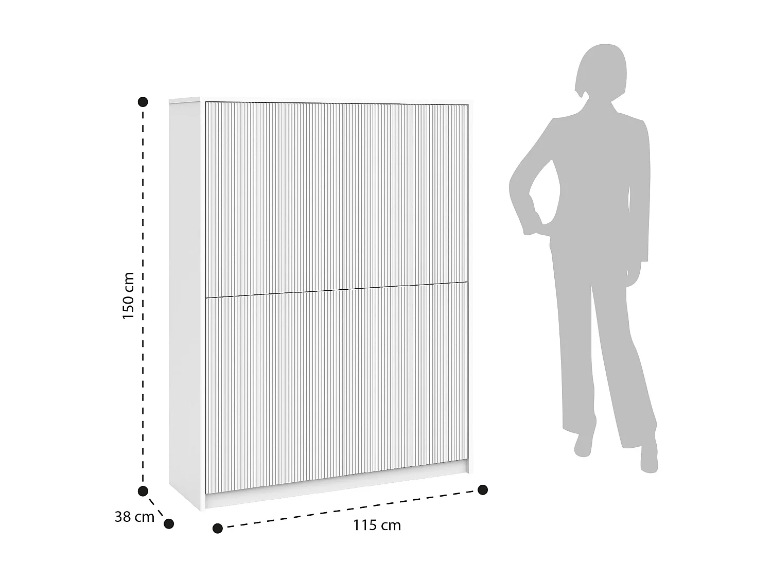 Buffet haut BUDAPEST blanc/chêne