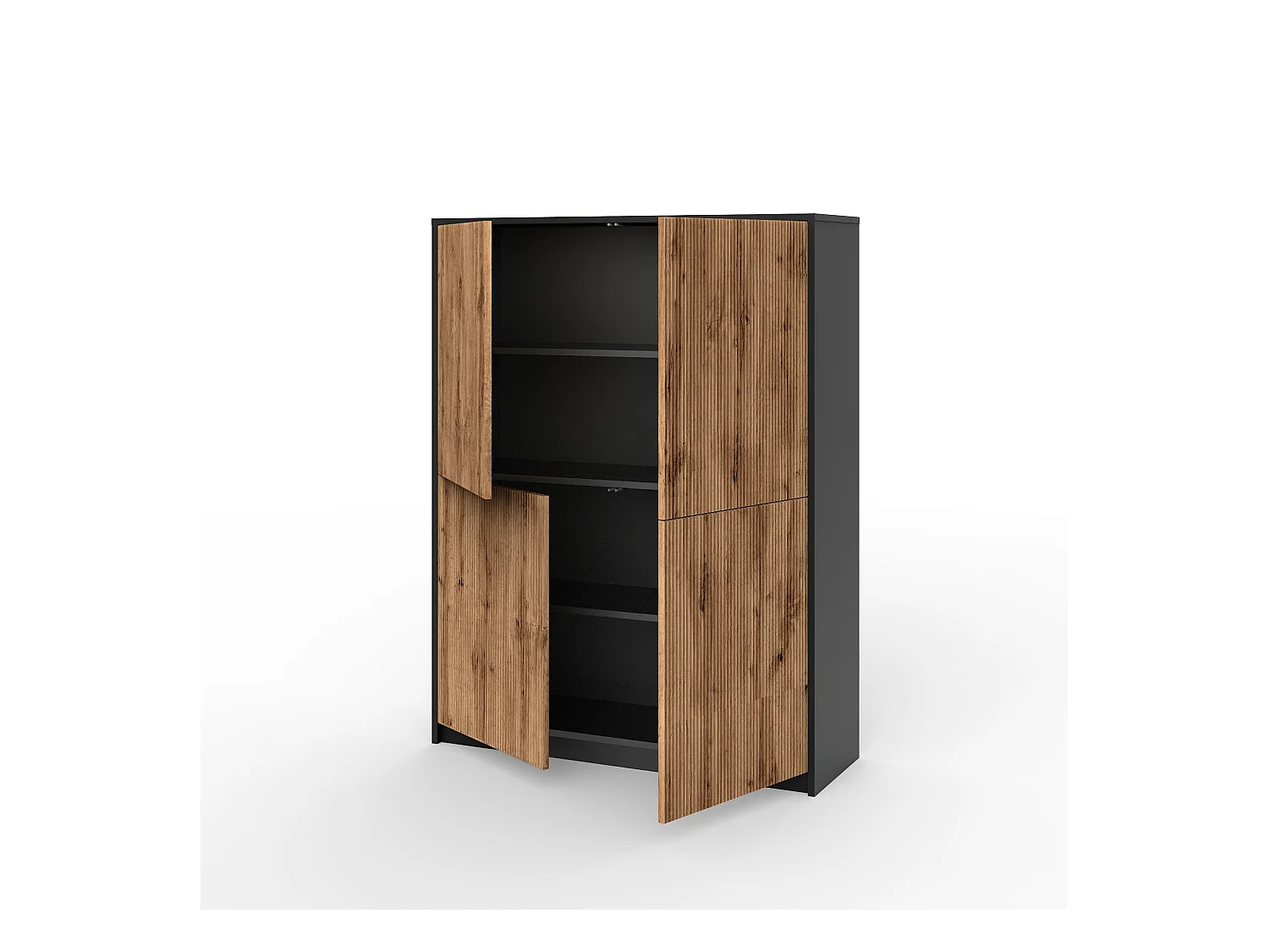 Buffet haut BUDAPEST noir/chêne