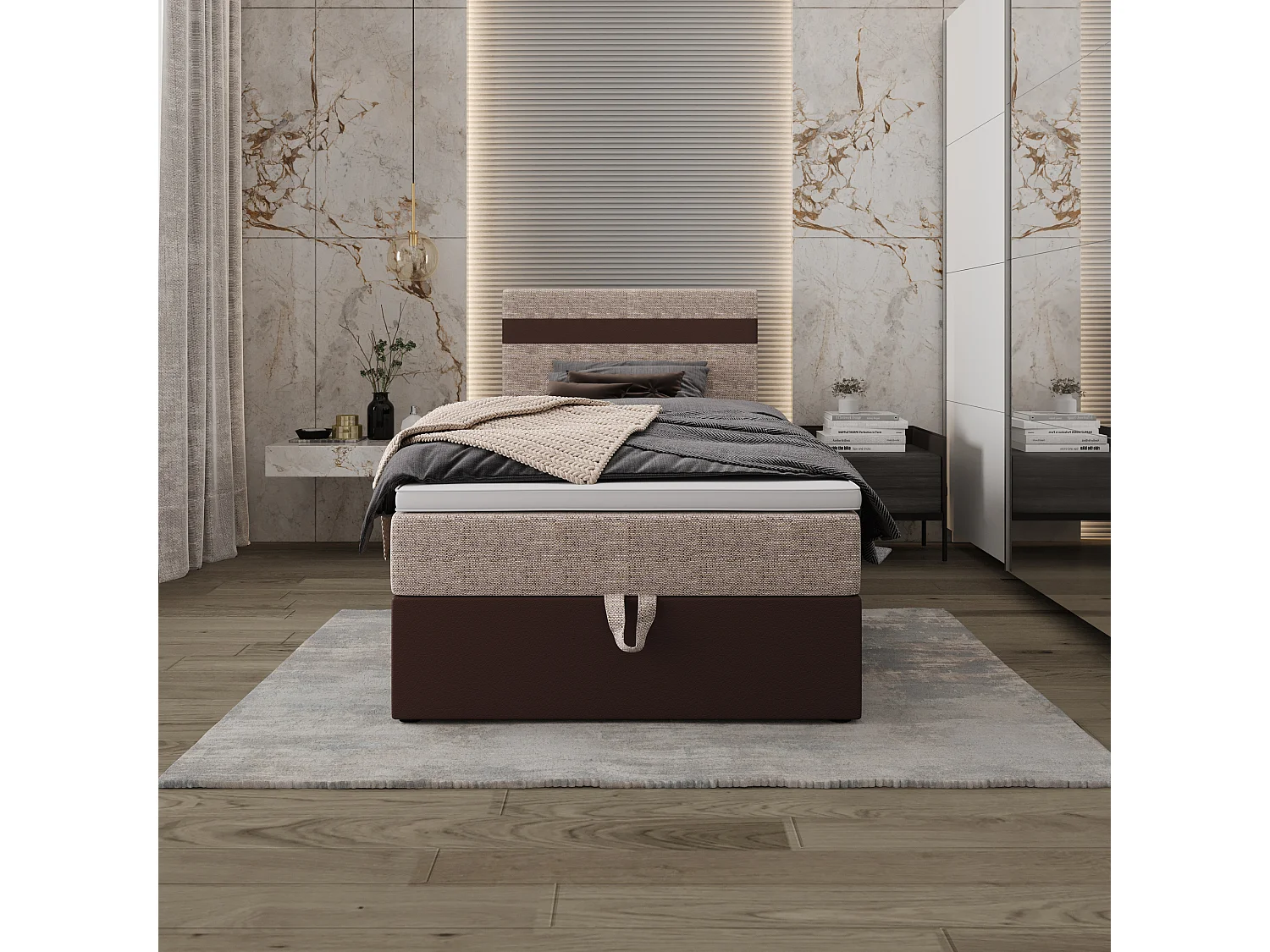 Boxspringbett MODENA 120x200 Kornet 04+d33