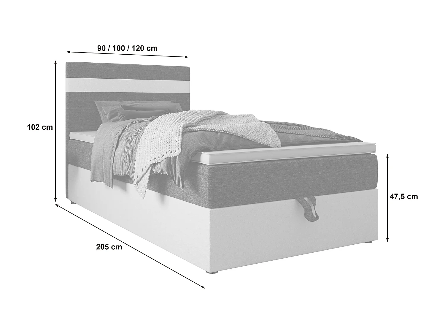 Boxspringbett MODENA 120x200 Kornet 10+d4