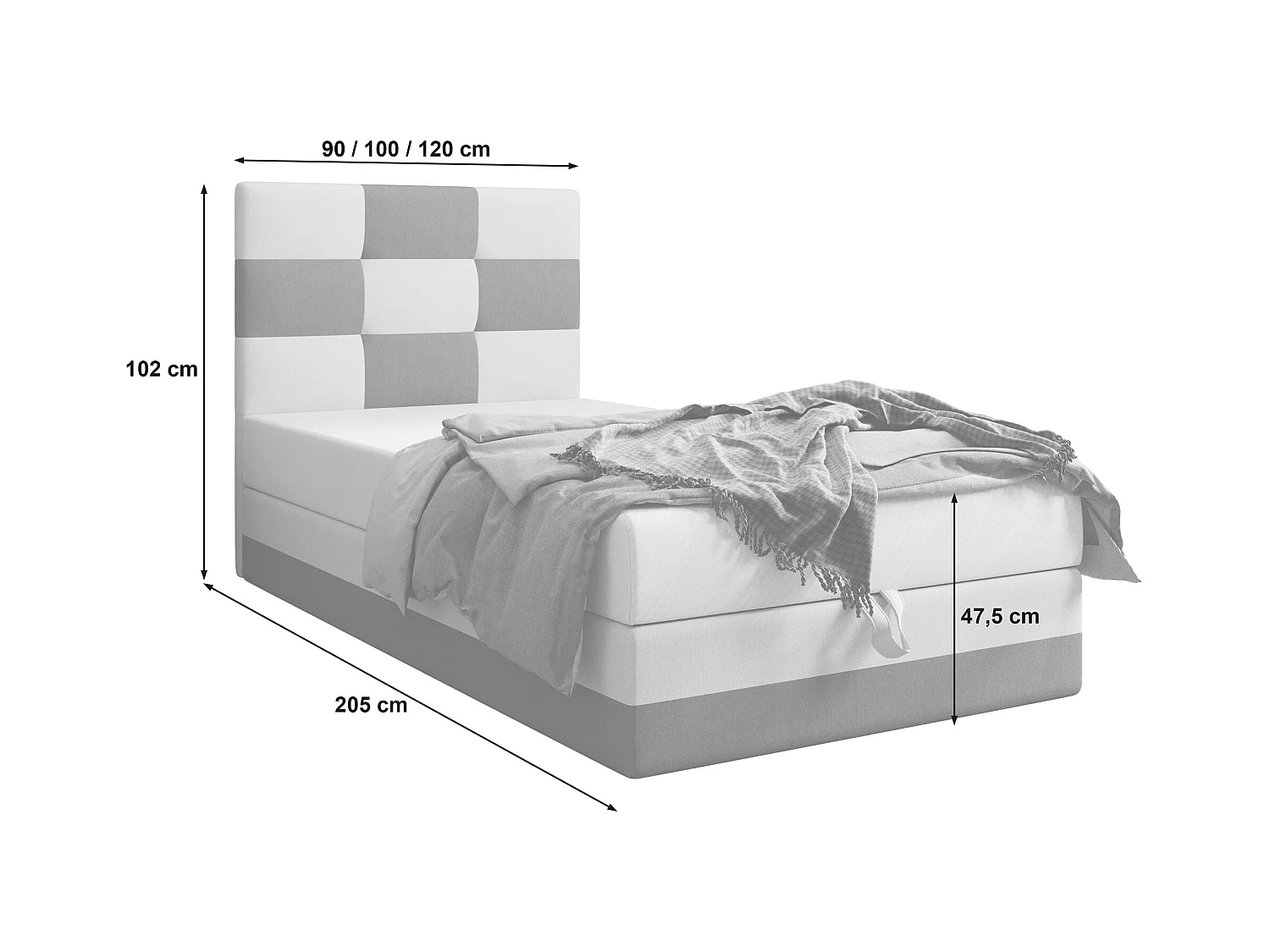 Boxspringbett MONA 100x200 Cosmic 100+10