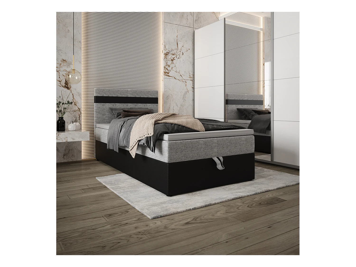 Boxspringbett MODENA 100x200 Kornet 02+d8