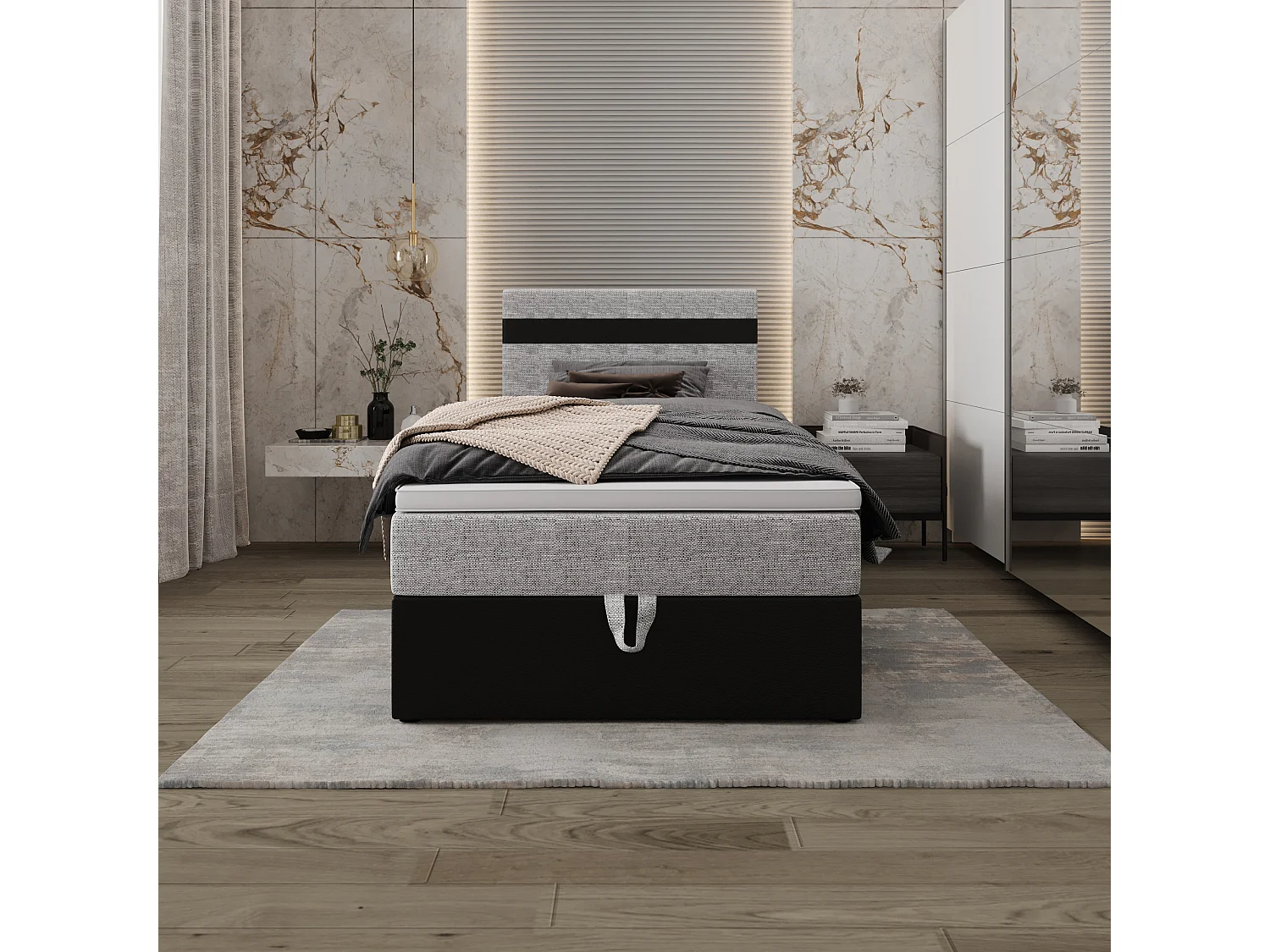 Boxspringbett MODENA 100x200 Kornet 02+d8