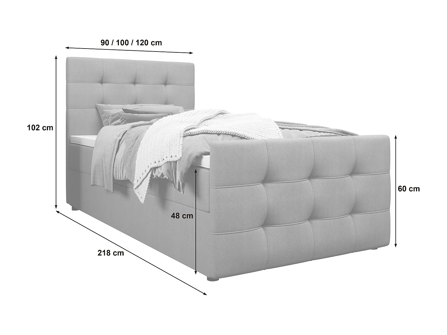 Boxspringbett MILANO 2 90x200 Cosmic 160