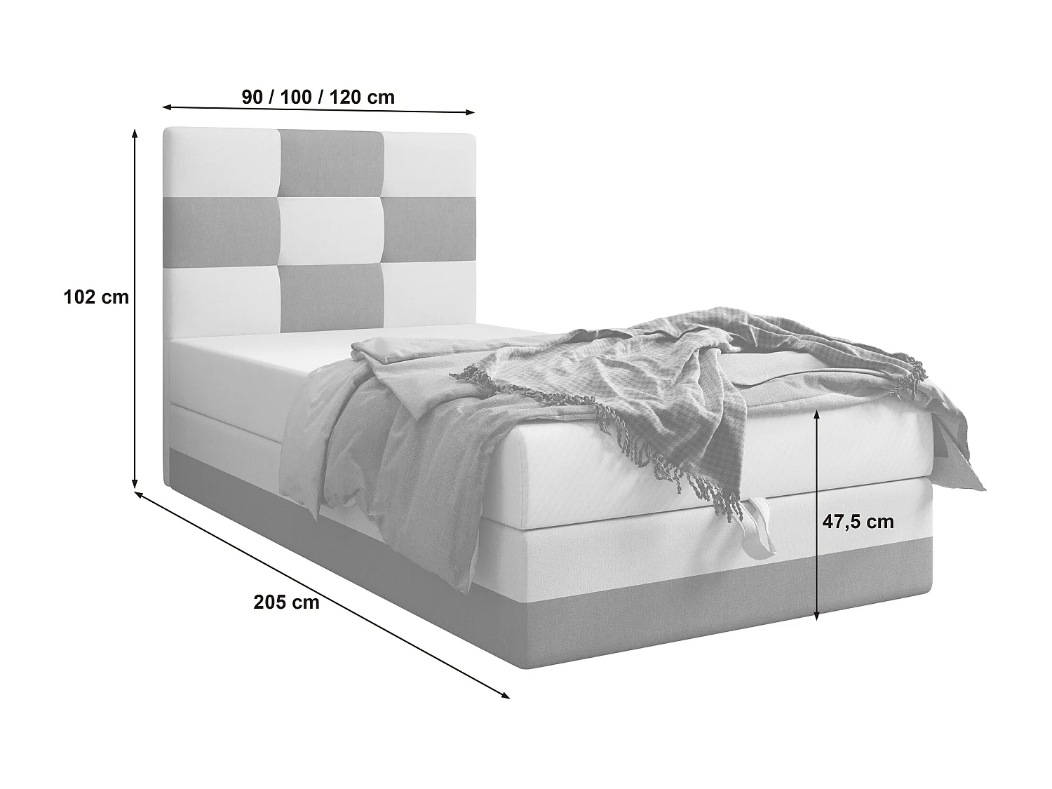 Boxspringbett MONA 120x200 Savana 14+13