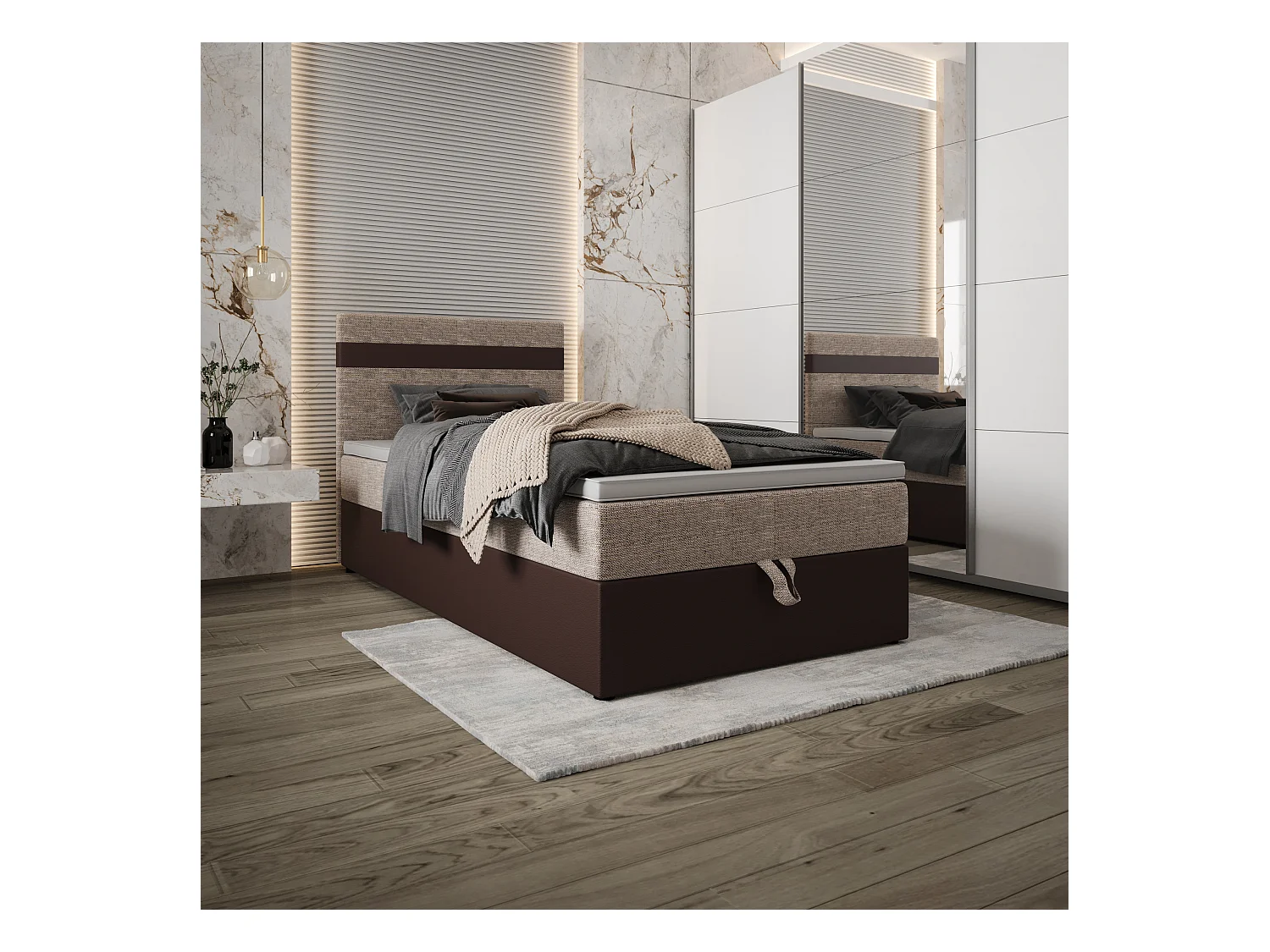 Boxspringbett MODENA 90x200 Kornet 04+d33