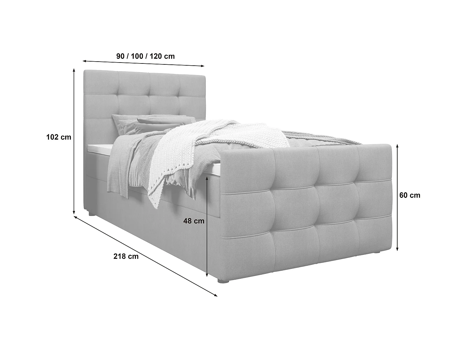 Boxspringbett MILANO 2 100x200 Cosmic 160