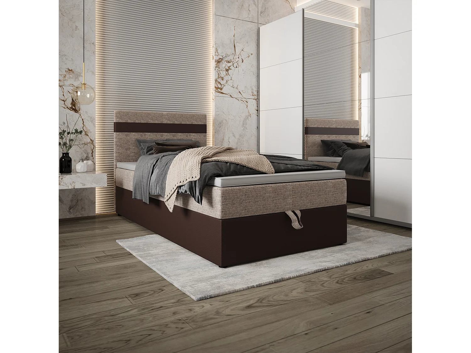 Boxspringbett MODENA 100x200 Kornet 04+d33