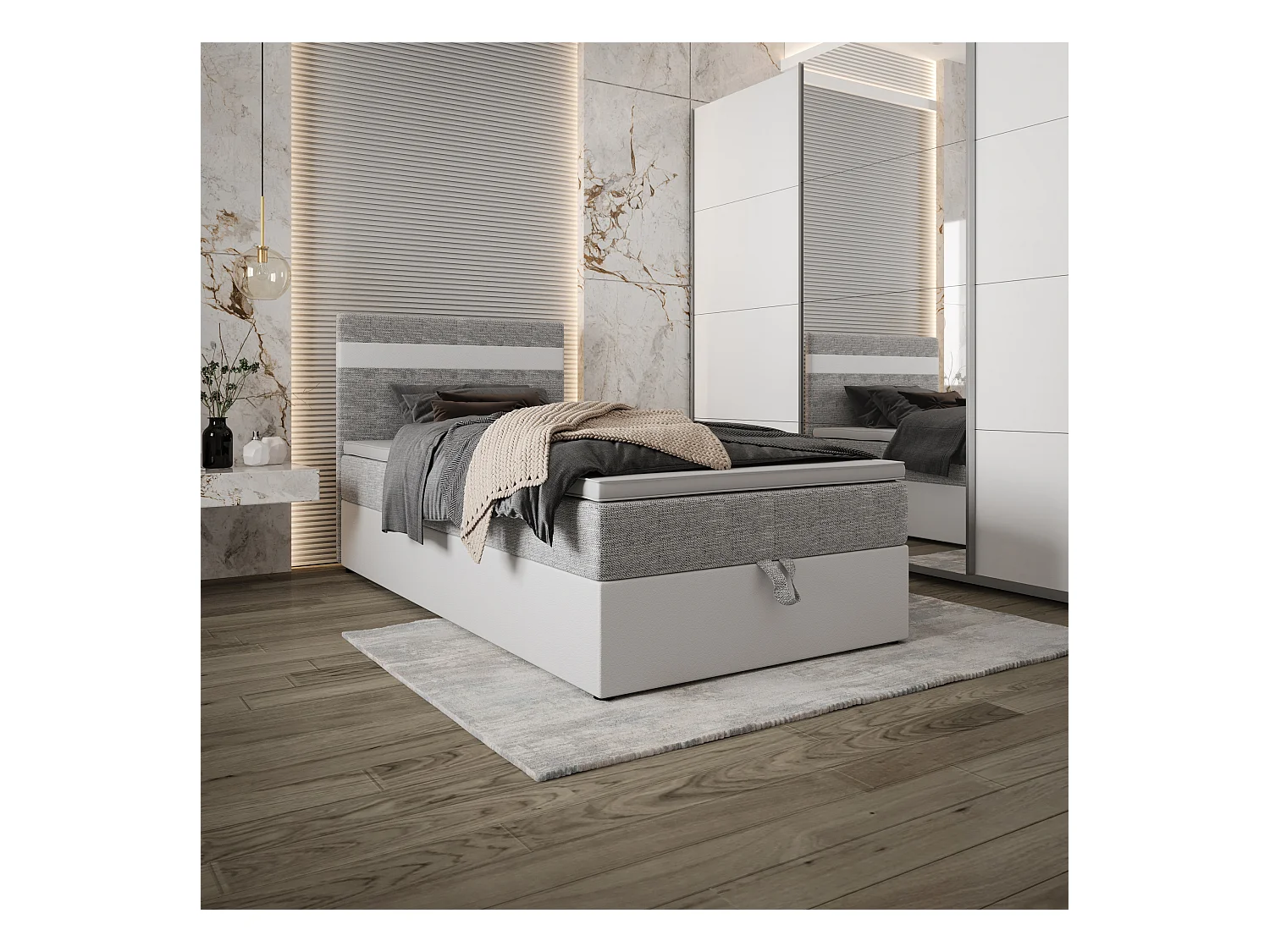 Boxspringbett MODENA 90x200 Kornet 02+d511