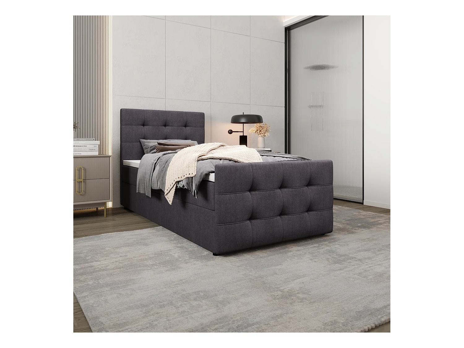 Boxspringbett MILANO 2 100x200 Cosmic 97