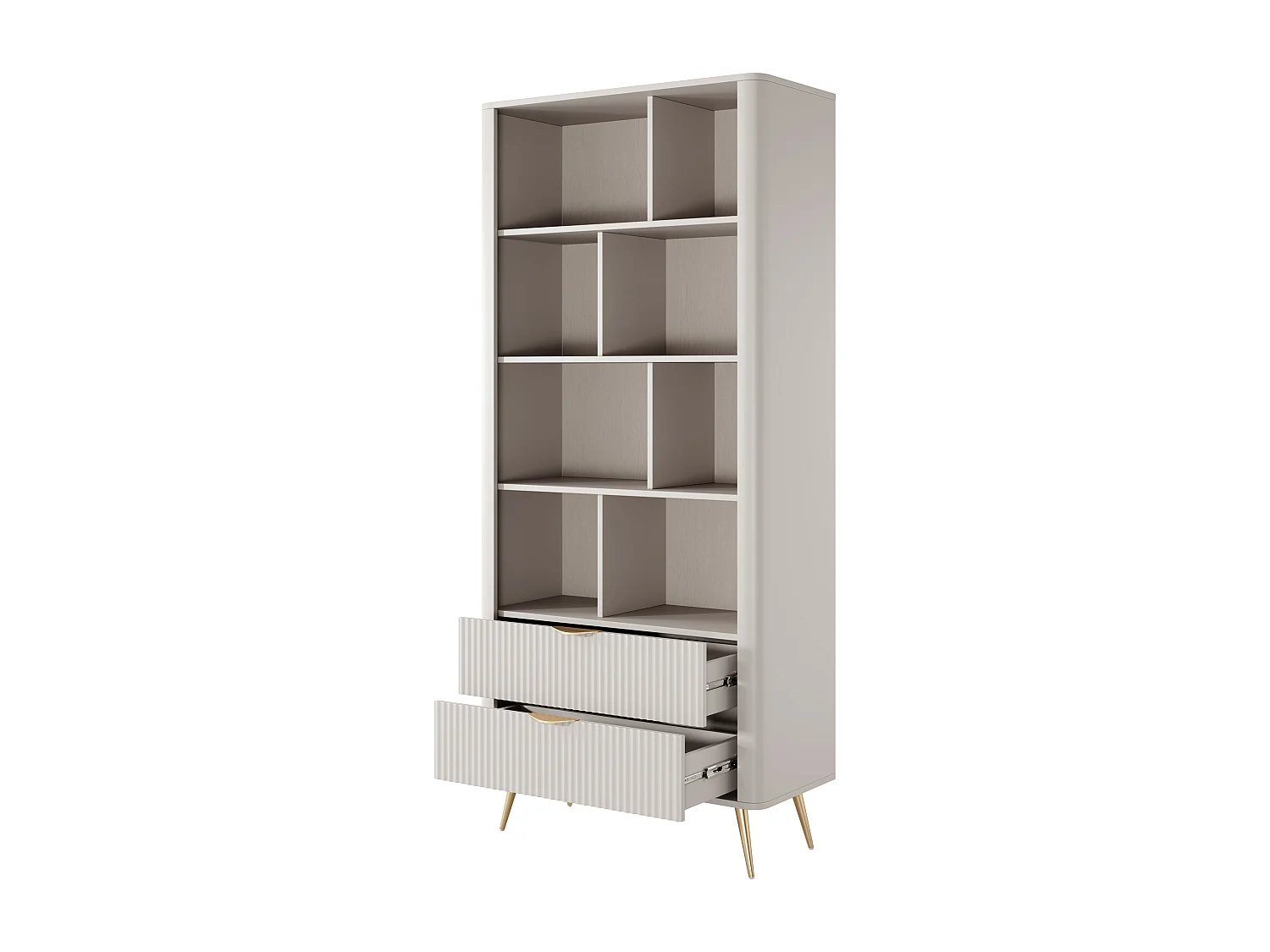 AX LIVING étagère ouverte moderne Vespasia 88,2 x 193,8 x 38 cm beige