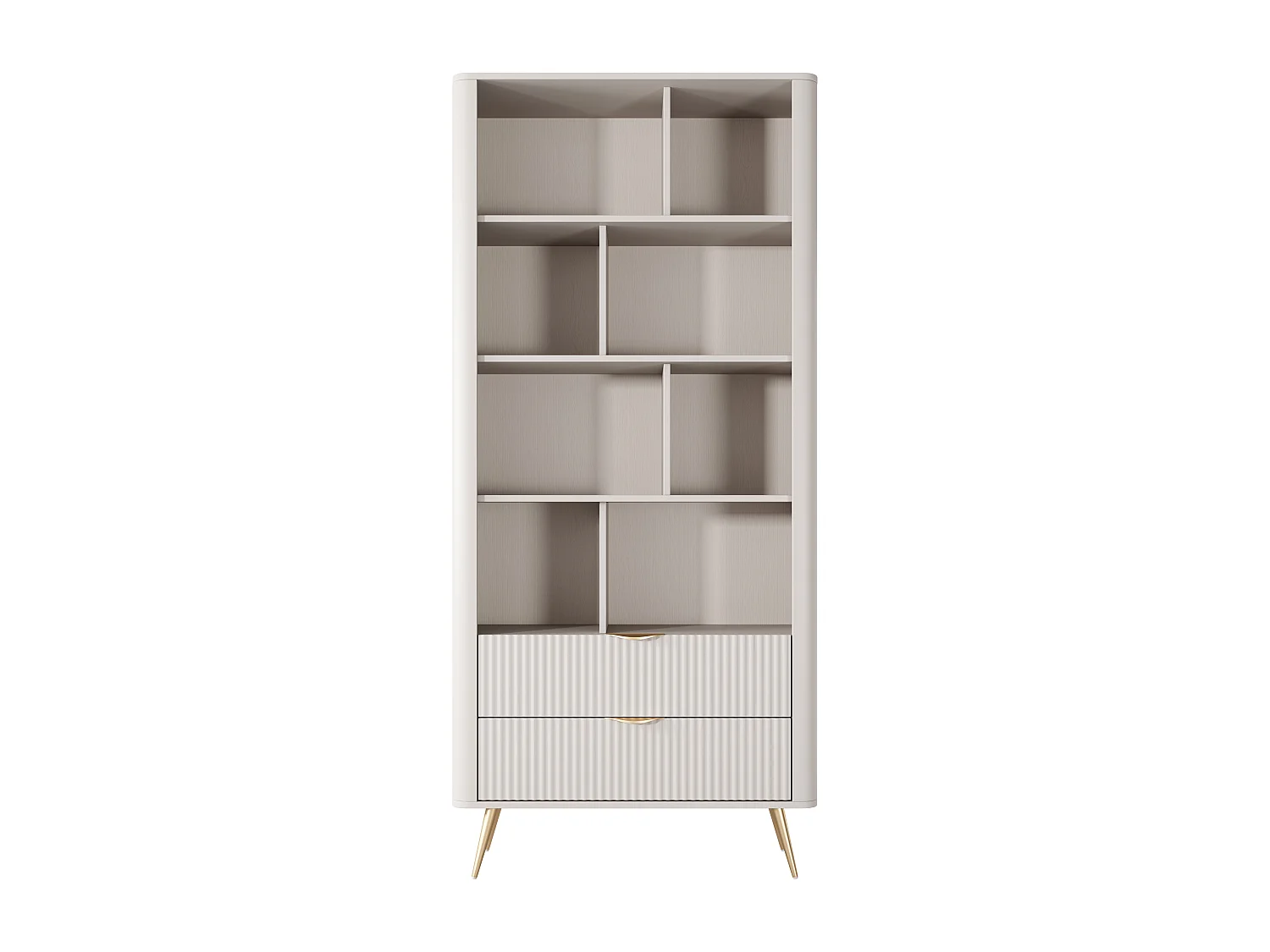 AX LIVING Bibliothèque moderne ouverte beige Vespasia 88,2 x 193,8 cm