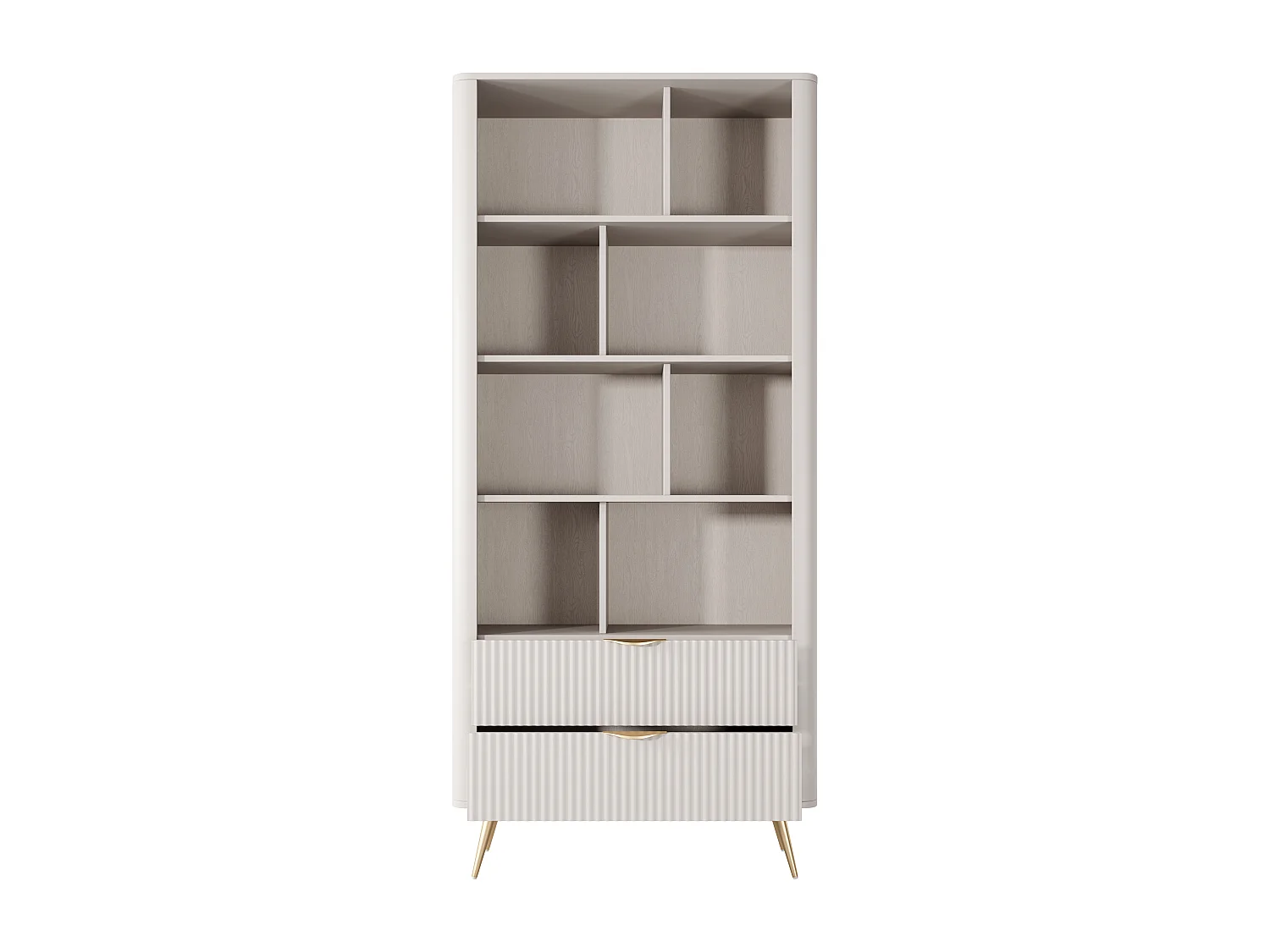 AX LIVING Bibliothèque moderne ouverte beige Vespasia 88,2 x 193,8 cm