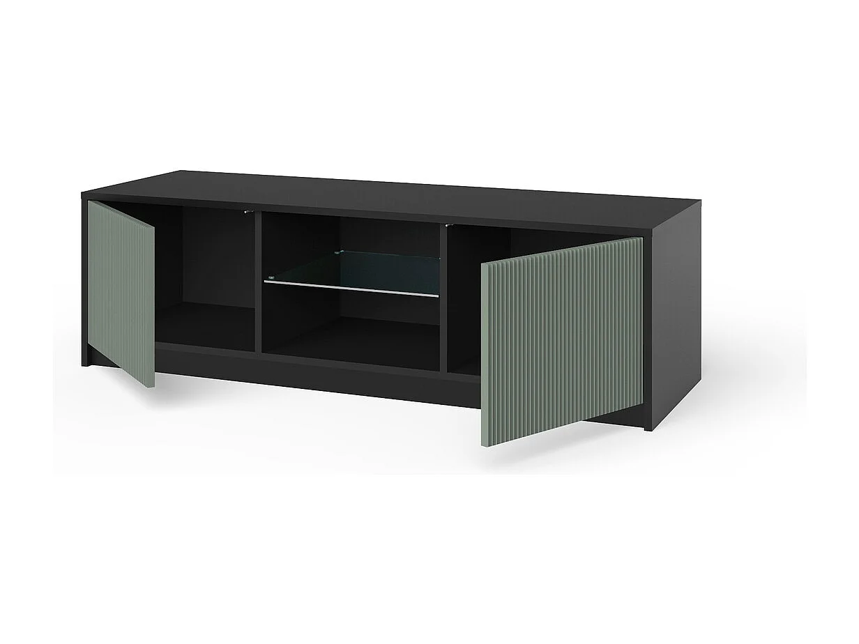 TV-Schrank BUDAPEST schwarz/Salbeigrün